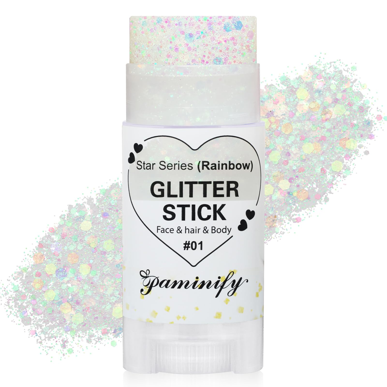 Paminify Rainbow White Glitter Stick adds hair sparkle for mermaid cosplay.