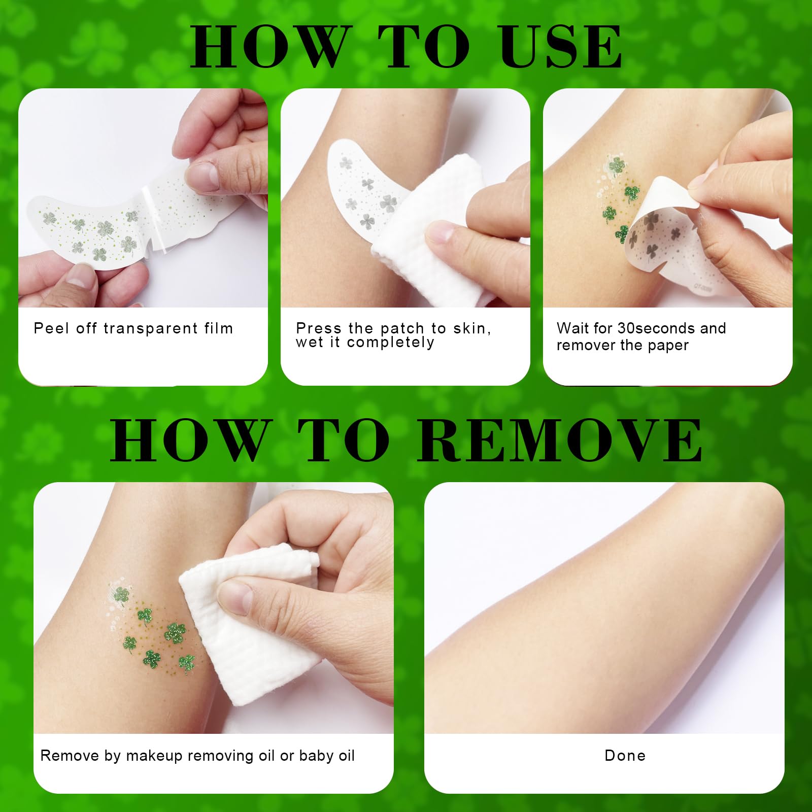 Paminify St Patrick's Day glitter makeup tattoos add radiant glow
