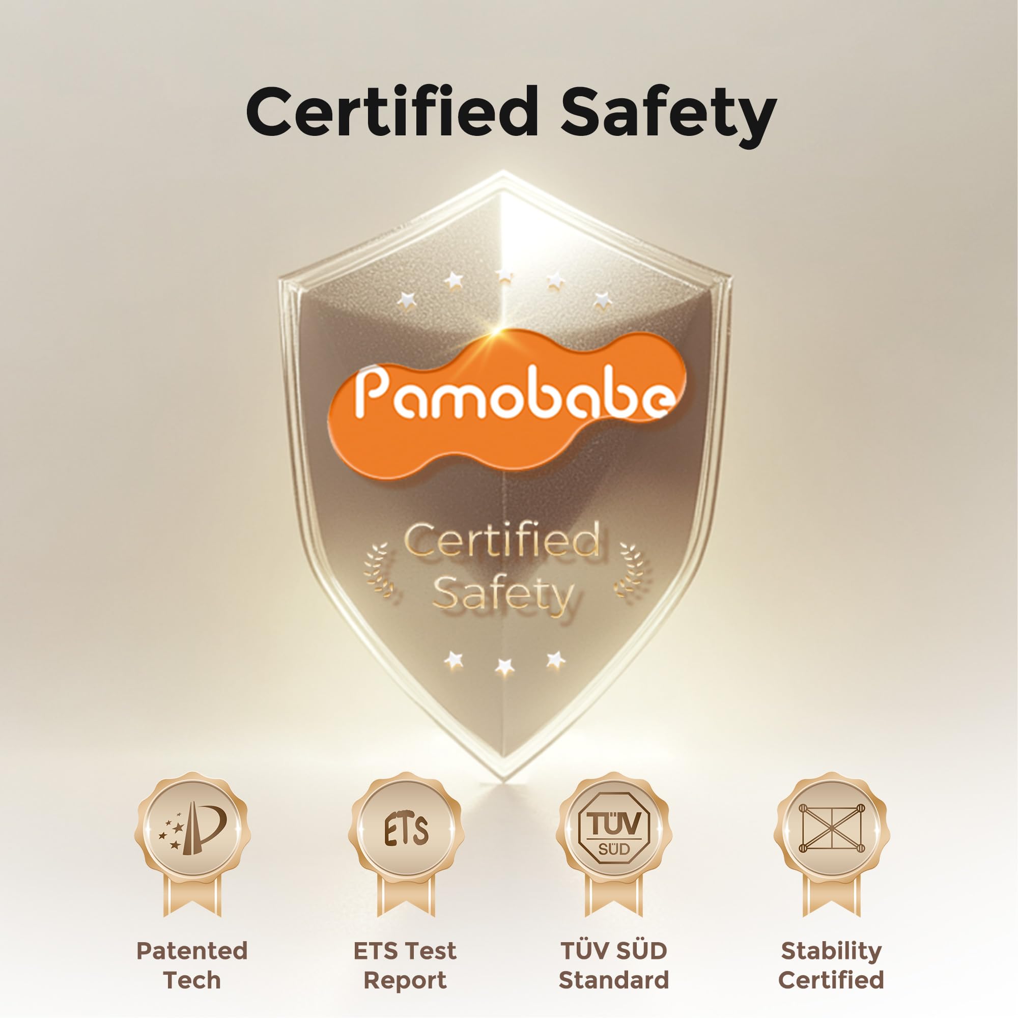 Pamo Babe 4 wheels enable smooth room-to-room movement.