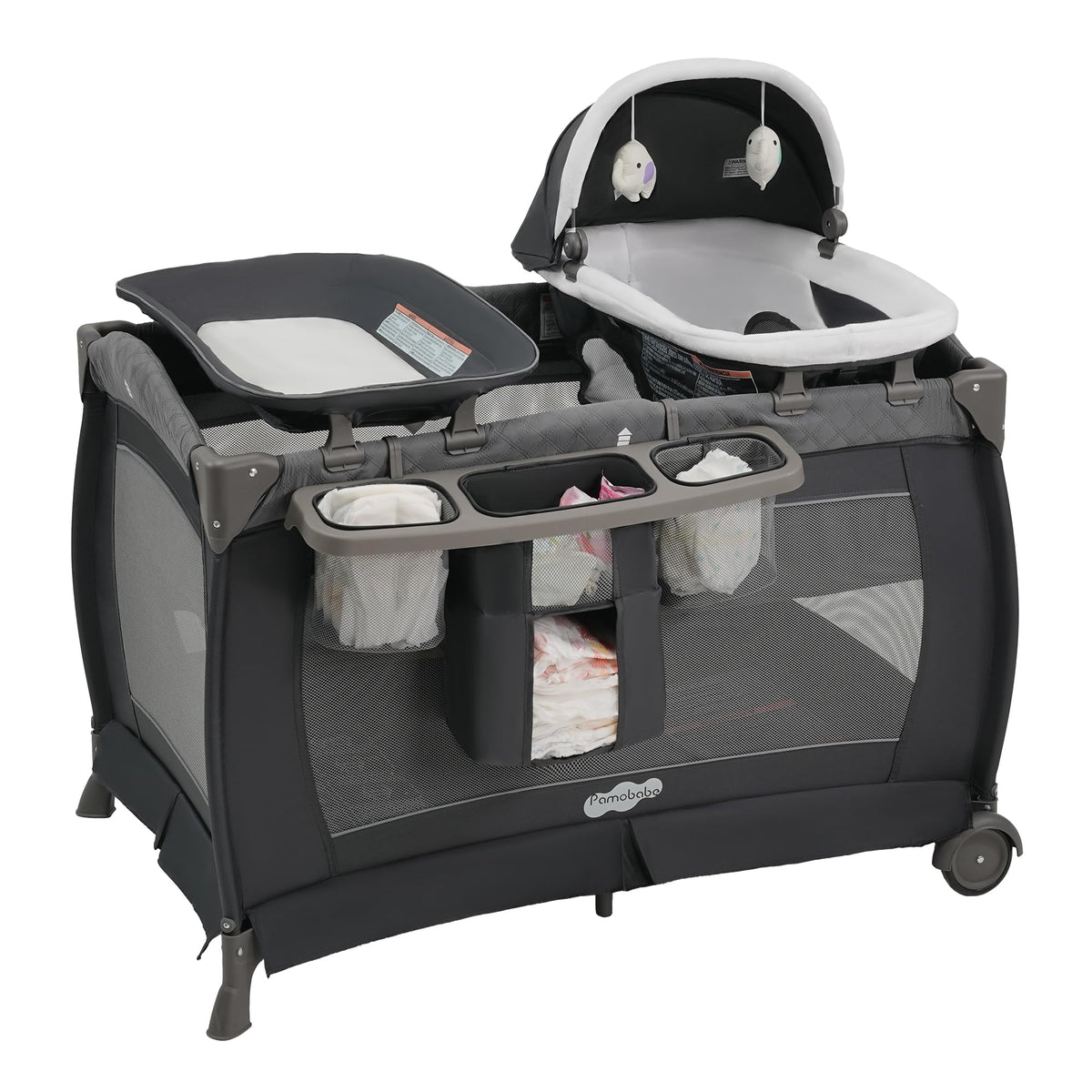 Pamo Babe 4-in-1 bassinet-assembly demonstrates quick setup for new baby at home.