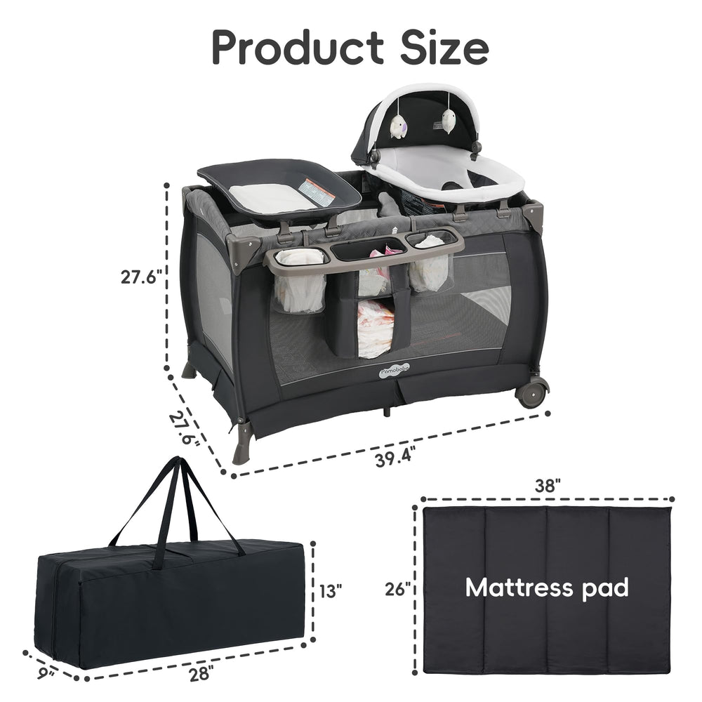 Pamo Babe 4-in-1 newborn bassinet provides gentle napping space beside you.