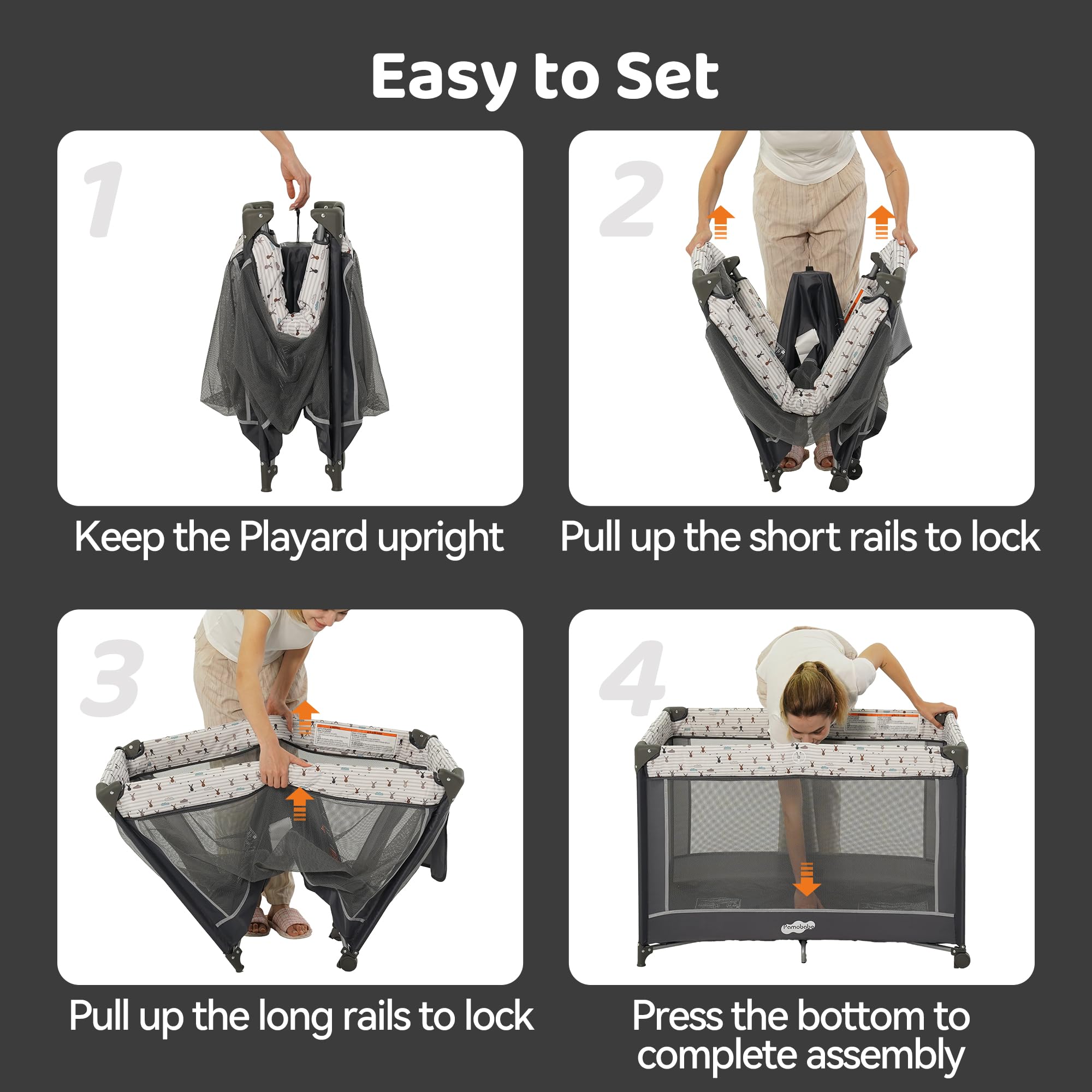 Pamo Babe Pack and Play stable-7point-base reduces wobble.