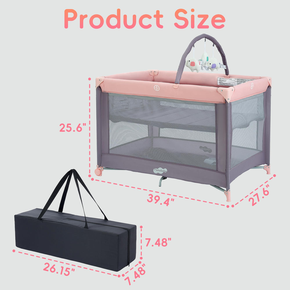 Pamo Babe Pack and Play rounded corners protect little one.