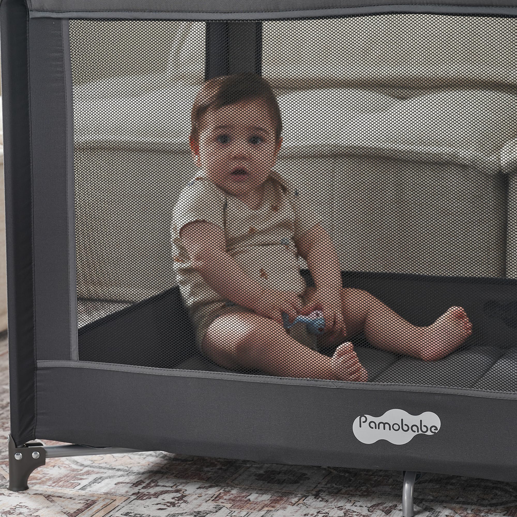 Pamo Babe portable playpen with detached bassinet for flexible use