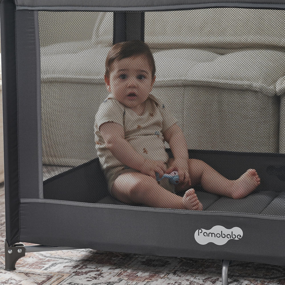 Pamo Babe portable playpen with detached bassinet for flexible use