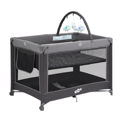 Pamo Babe portable playpen folded with carry bag for easy storage
