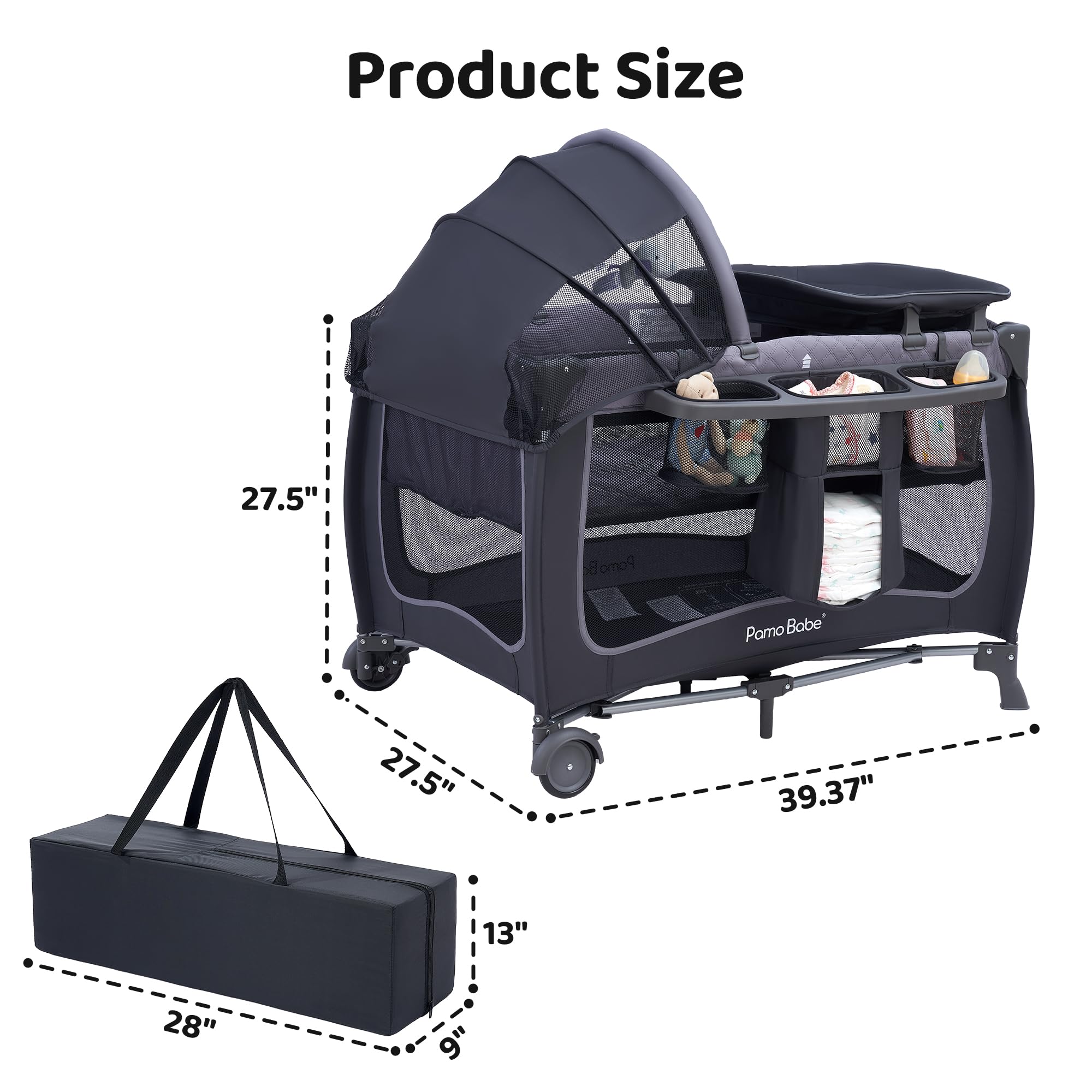 Pamo Babe baby playard bassinet offers a cozy resting spot for newborns