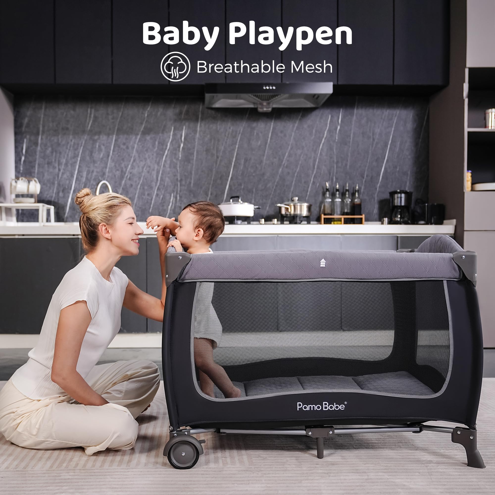 Pamo Babe changing table keeps diaper changes within reach