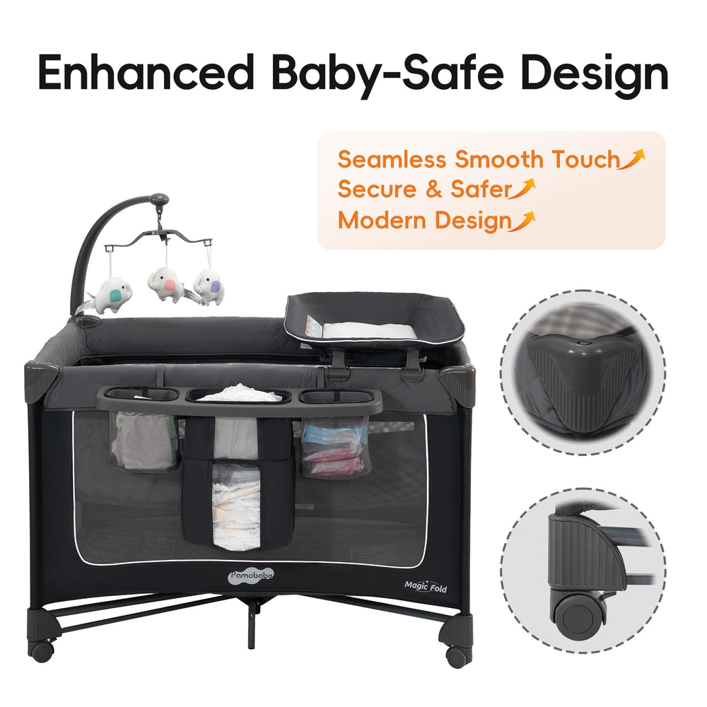 Pamo Babe Bassinet Storage Area keeps essentials within easy reach