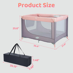 Pamo Babe Compact Pack and Play quick, tool-free assembly for busy parents