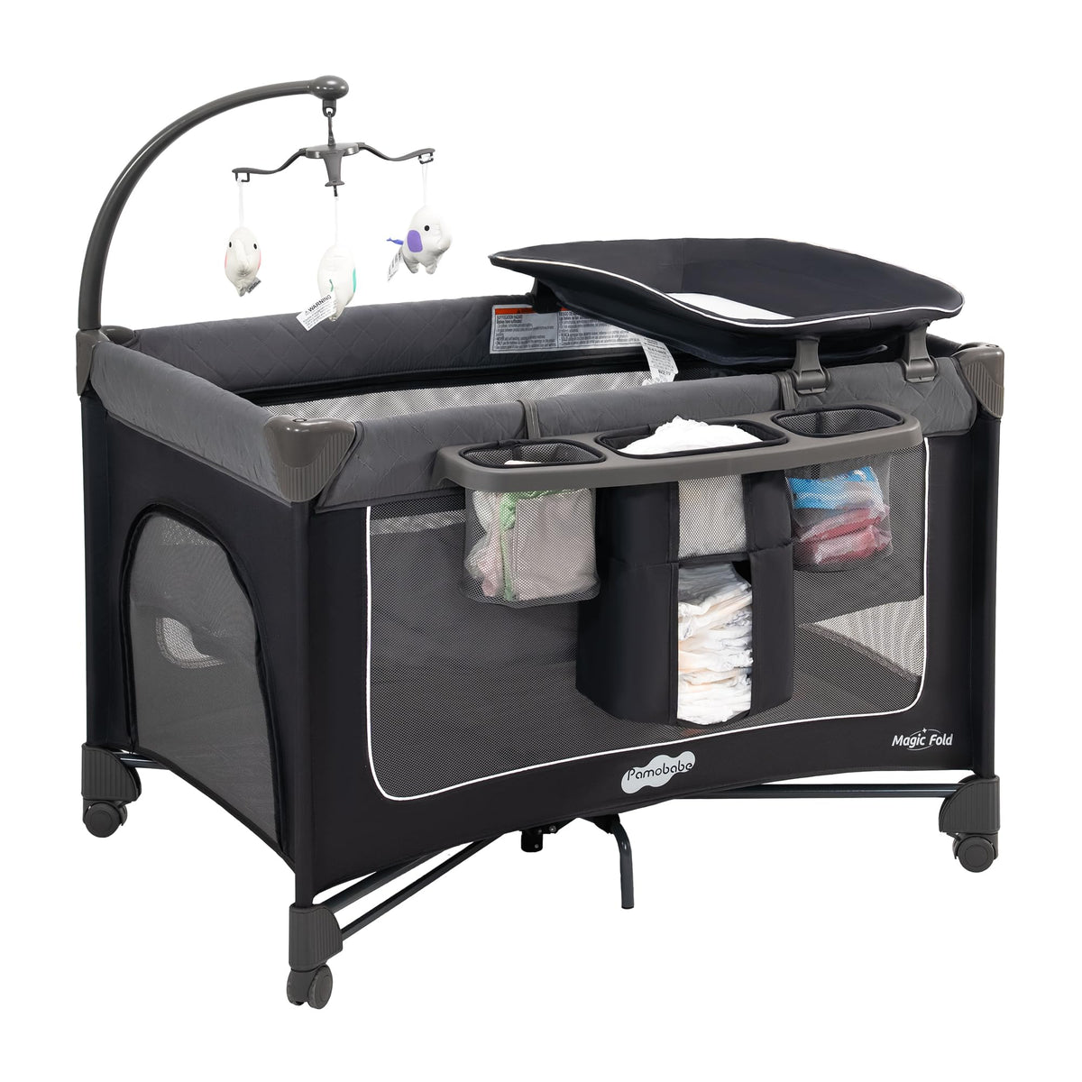 Pamo Babe Magic Fold Open Setup shows quick one-step action for busy caregivers