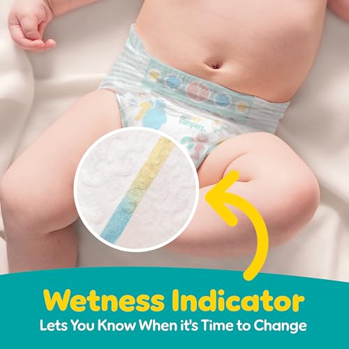 Pampers Baby-Dry Size 7 worn by baby for a snug fit