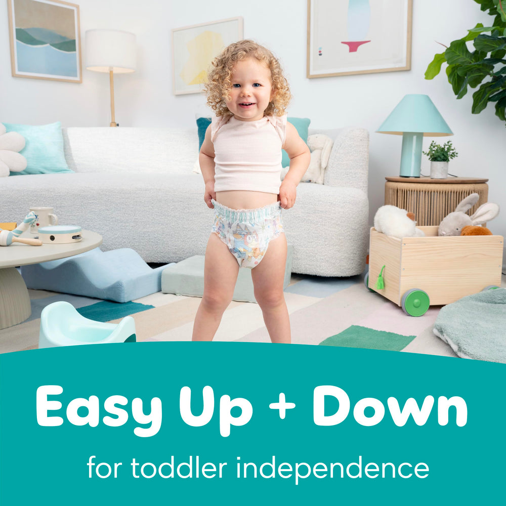 Pampers Easy Ups dermatologist-approved label for skin safety