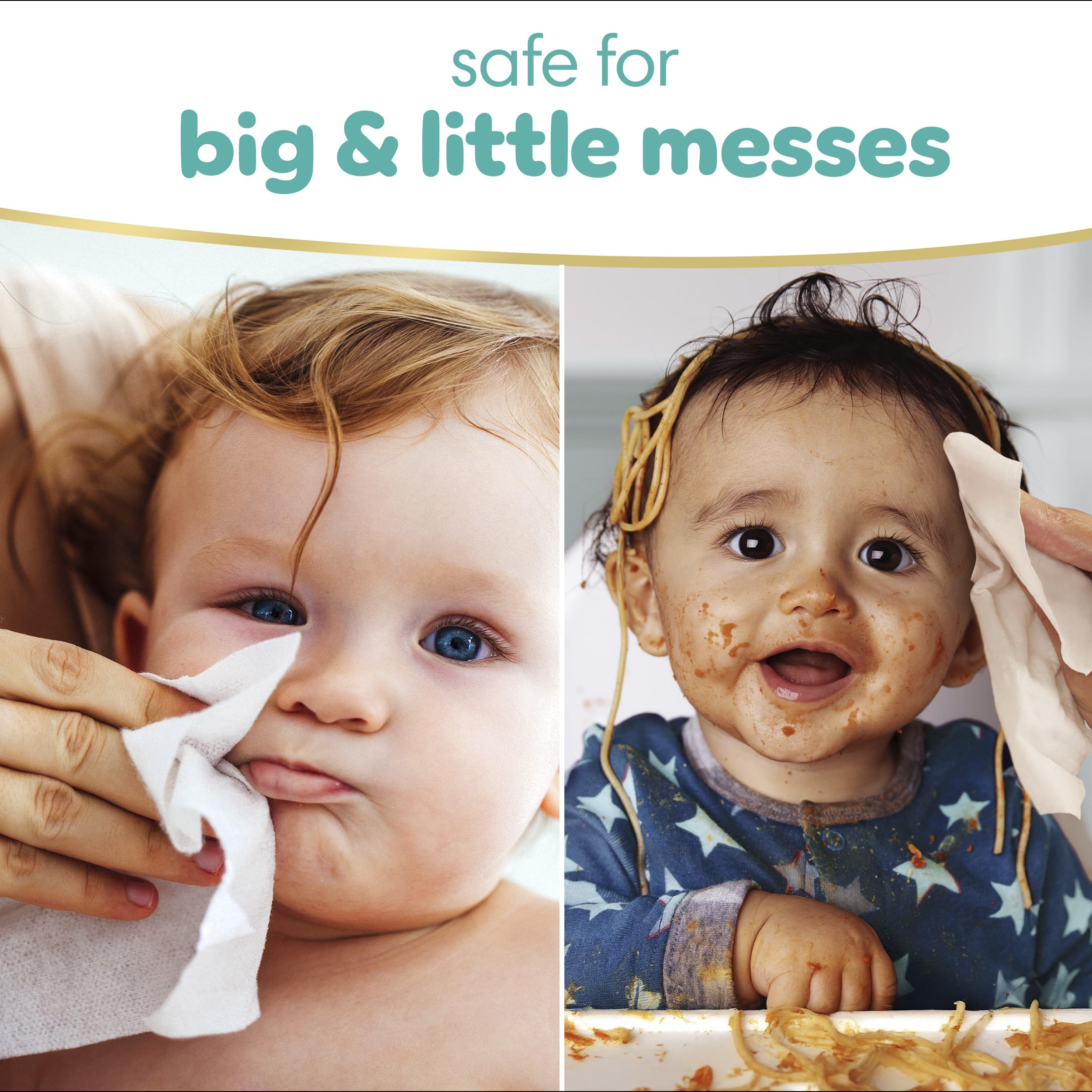 Pampers Sensitive wipes ideal for newborn cleansing on hands, faces and bodies.