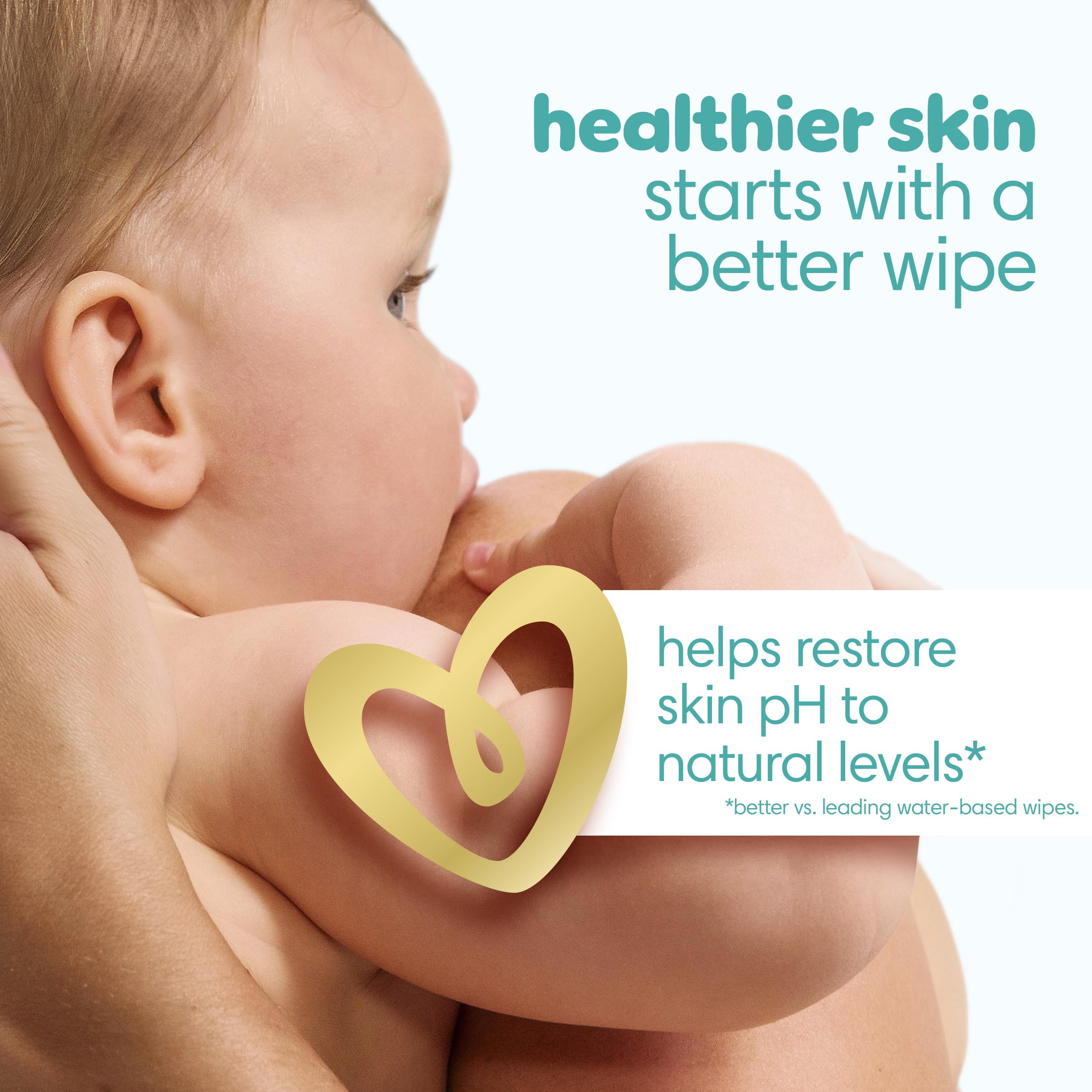 Pampers Sensitive wipes clinically proven and Skin Health Alliance approved for gentle care.