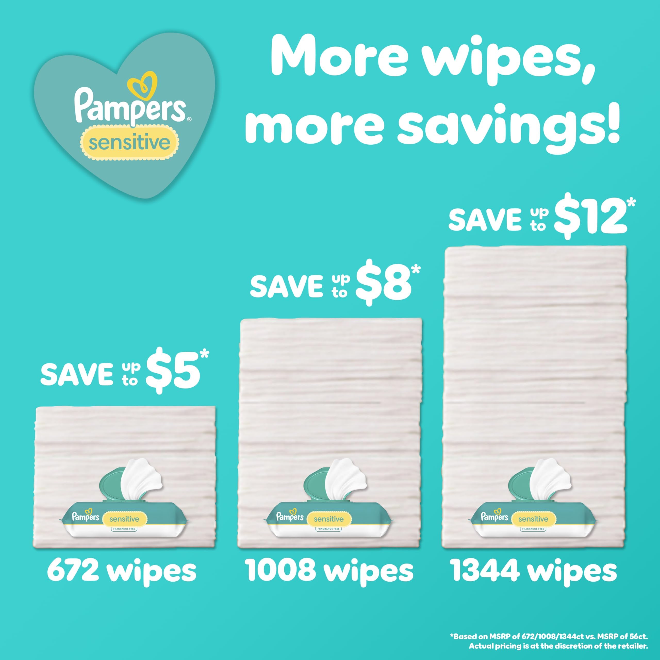 Pampers Sensitive wipes clinically proven for baby skin comfort