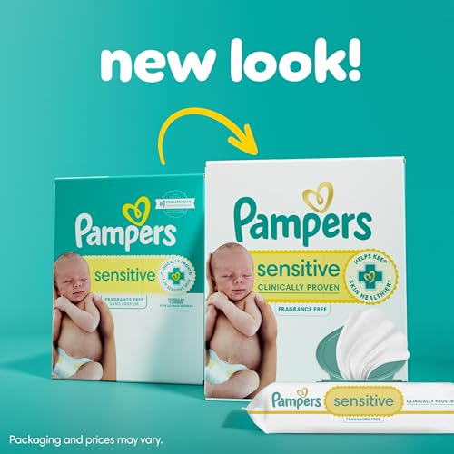 Pampers Sensitive wipes packaging varies across eight-pack sets