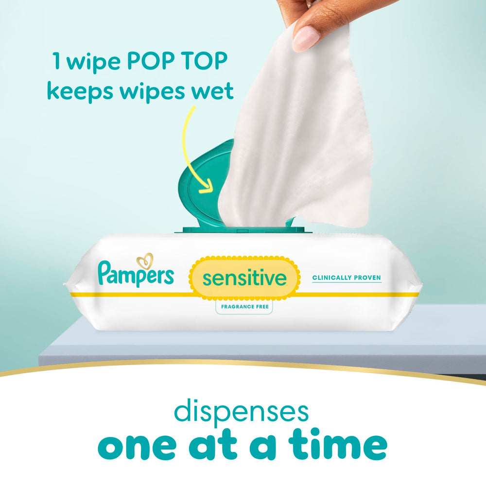 Pampers Sensitive wipes safe for hands, bodies and faces
