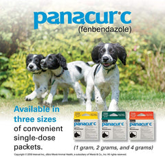 Panacur C dose guide image for precise dog dosing.