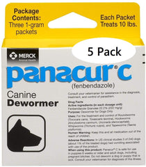Panacur C packets closeup for easy dog dosing.