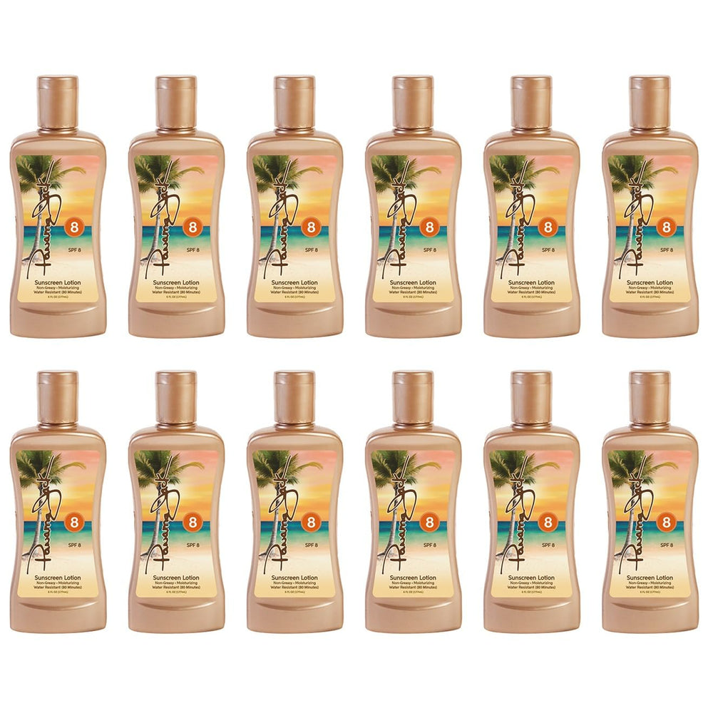 Panama Jack Sunscreen Tanning Lotion SPF 8 tropical fragrance conveys a vacation vibe during sun time