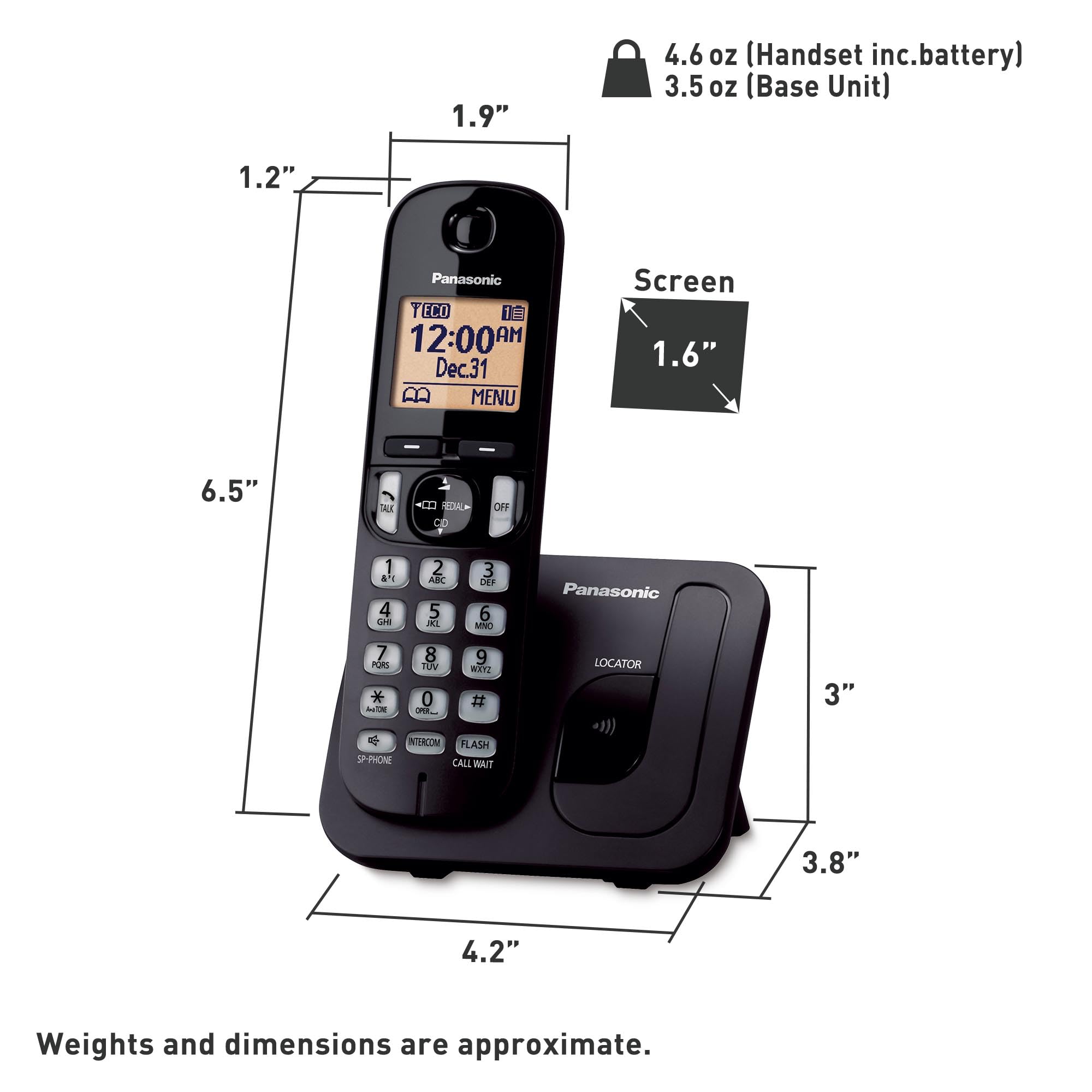 Easy setup of the base unit and one handset.