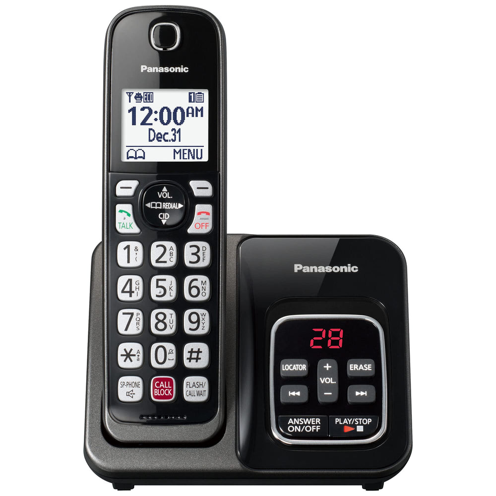 Panasonic KX-TGD830M base unit with high‑contrast display for easy readability during calls