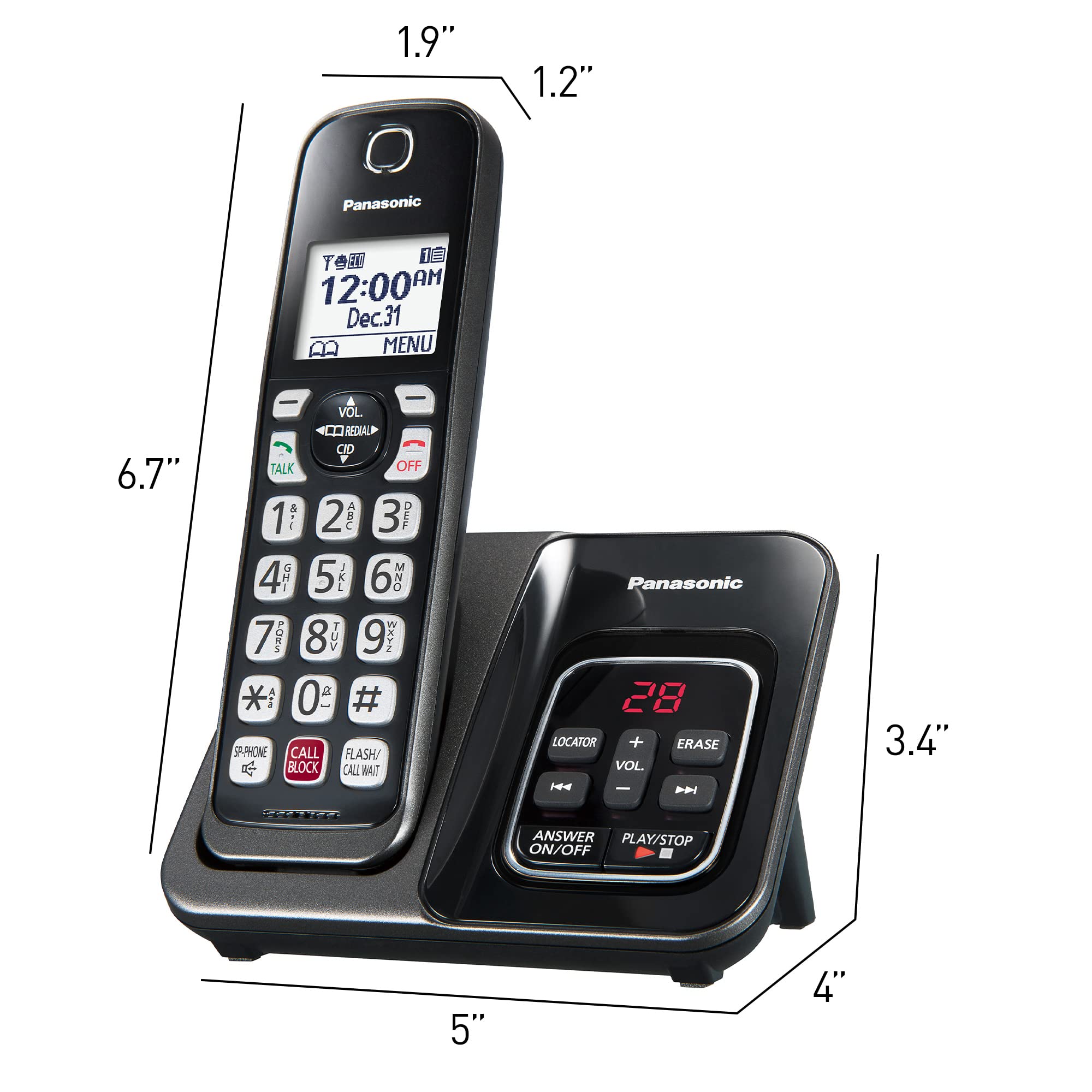 Expandable KX-TGD830M system supporting up to six handsets