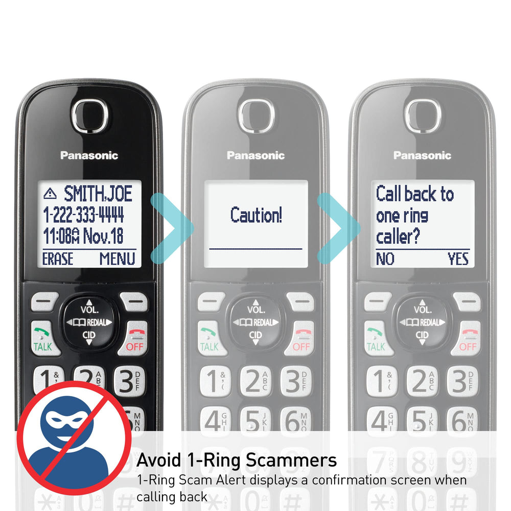 Panasonic KX-TGD833M one-touch call block button for quick blocking.