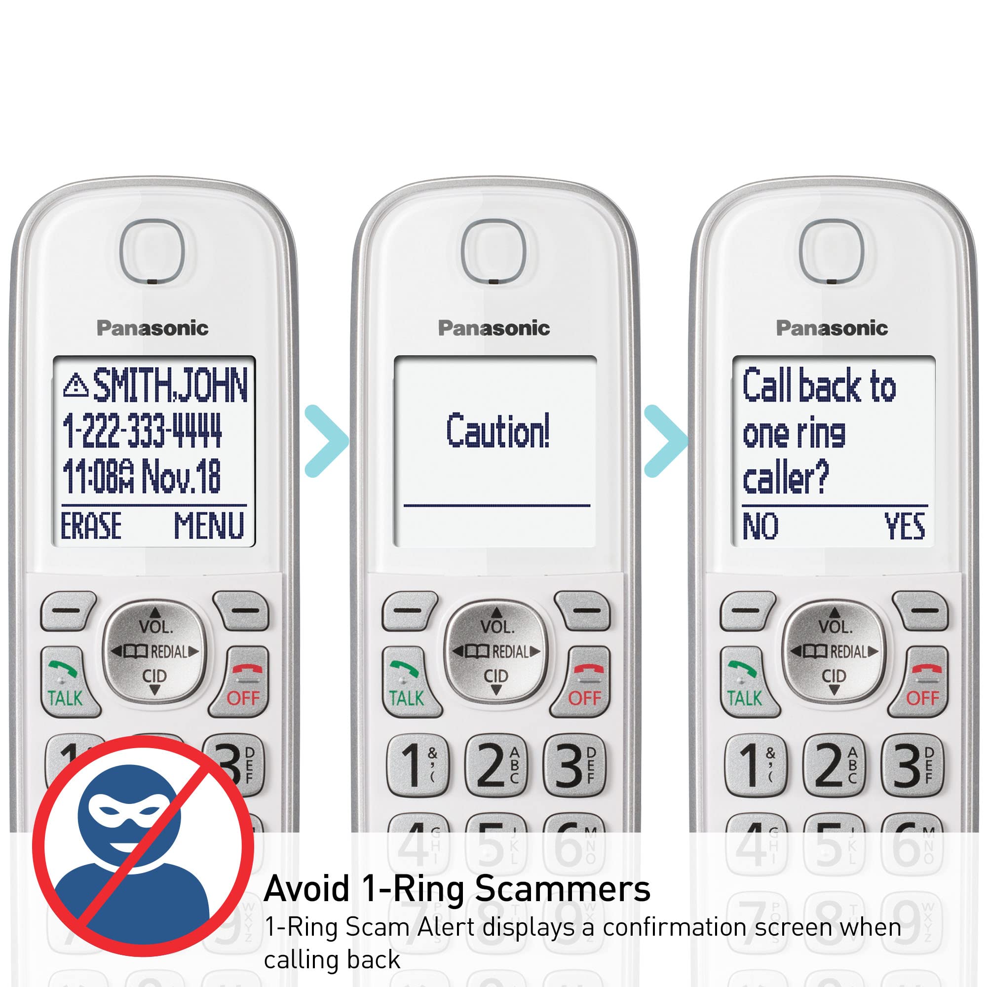 Panasonic KX-TGD864W call blocking feature reduces unwanted interruptions.