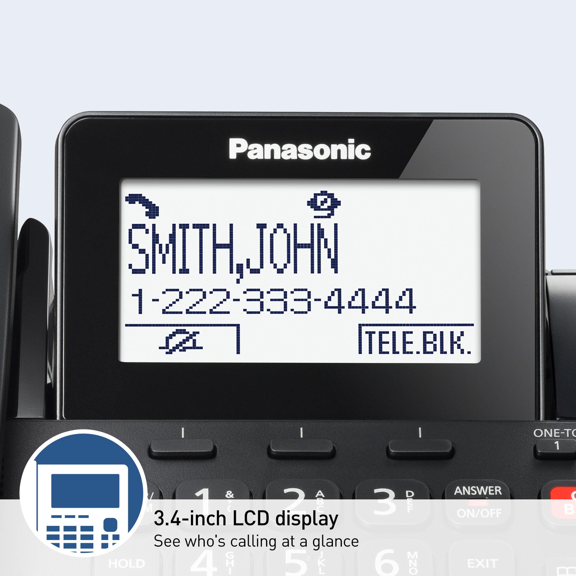Panasonic KX-TGF852B caller ID announcements in English or Spanish