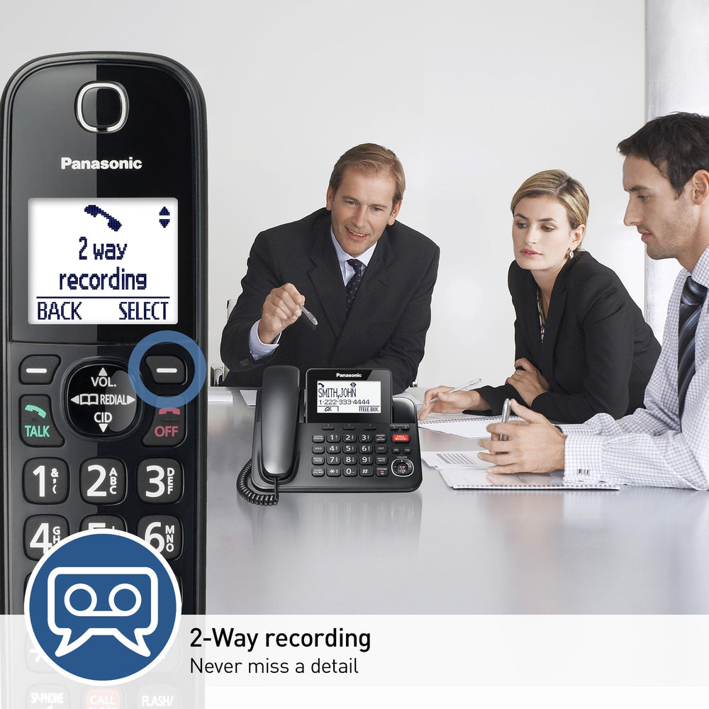 Panasonic KX-TGF852B large red call block button to silence nuisance calls