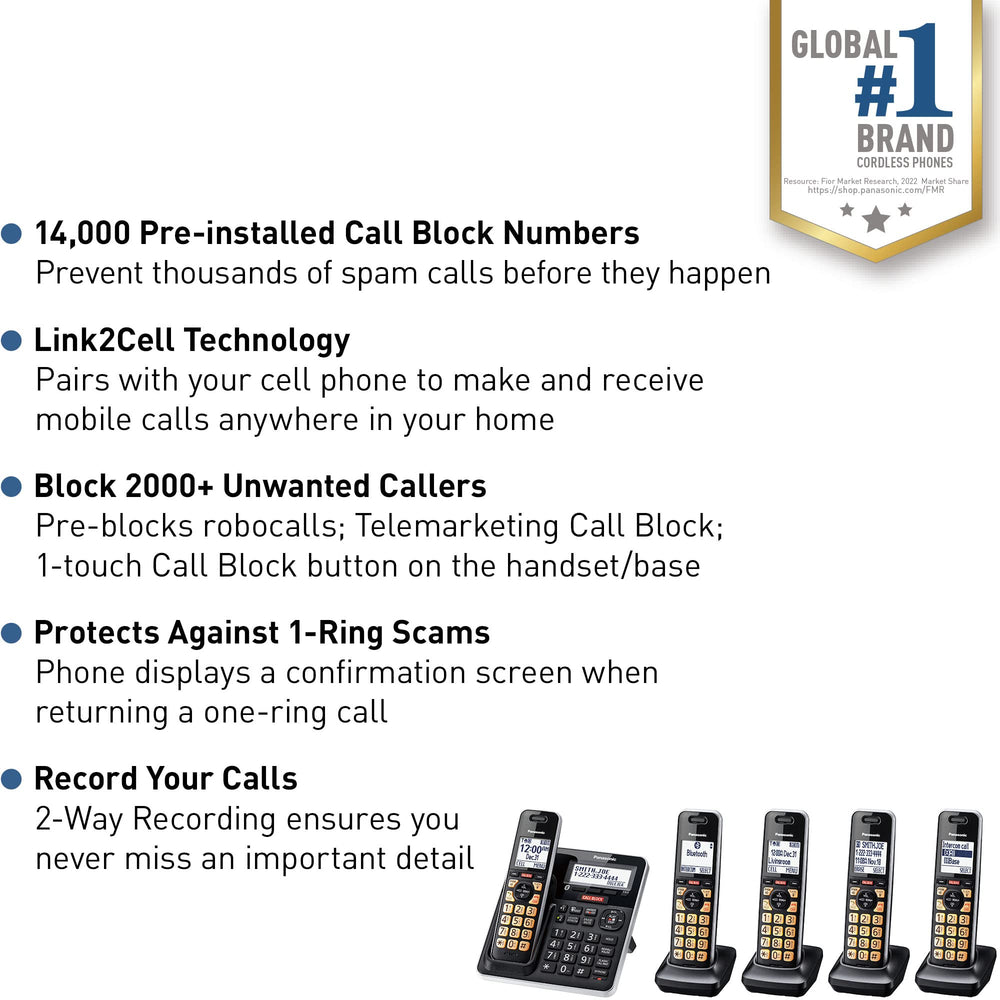 Panasonic KX-TGF975B 2-way recording captures conversations for later reference