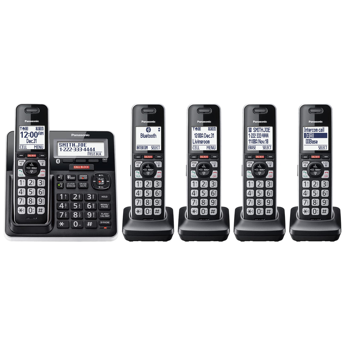 Panasonic KX-TGF975B Link2Cell pairing enables hands-free calls from two cell phones