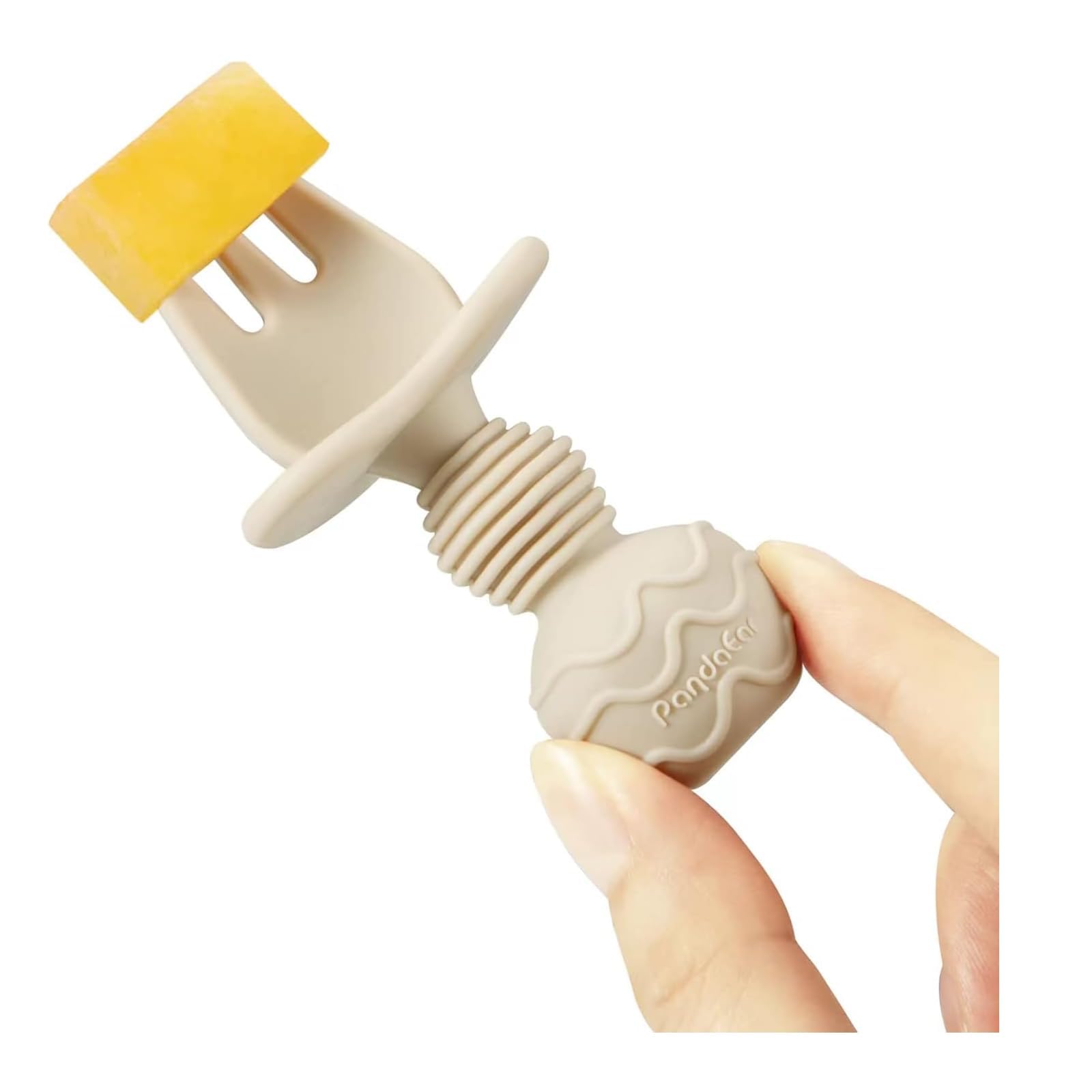 PandaEar ergonomic handle supports precise control for tiny mouths.