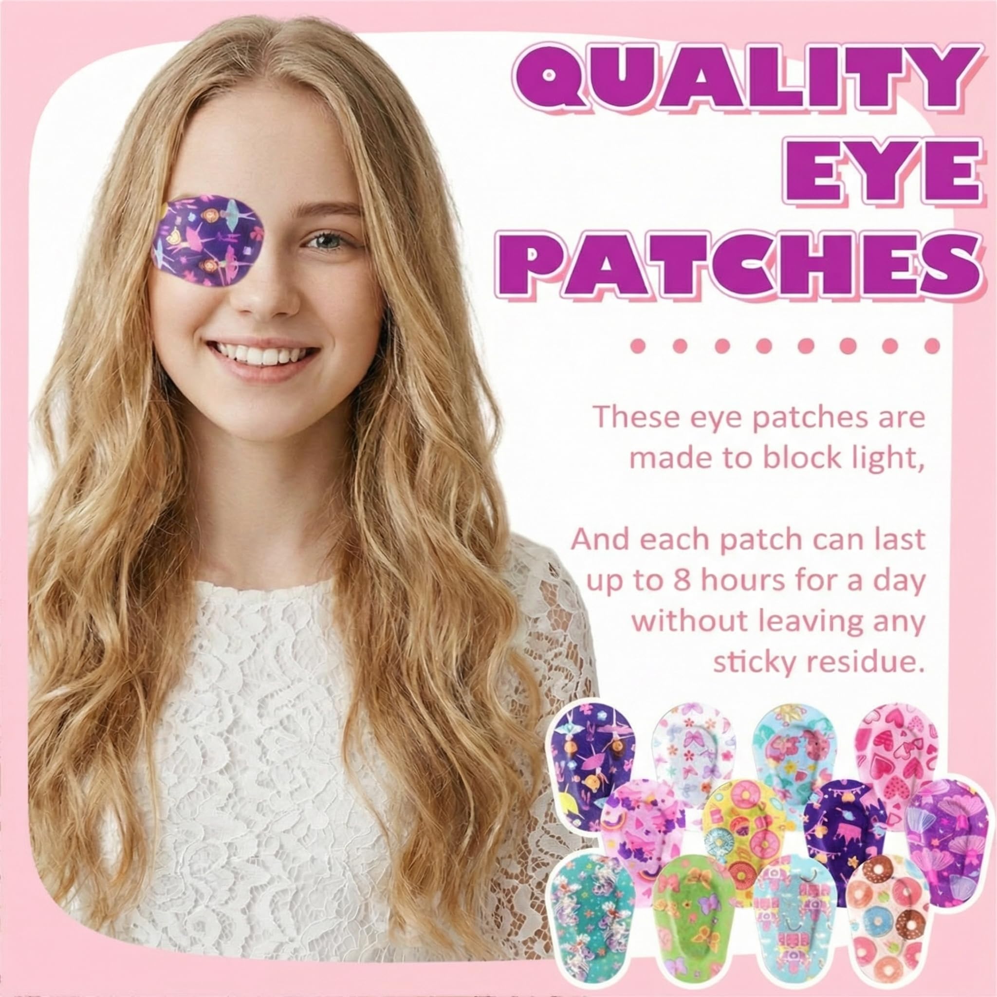 Panelee eye patches butterfly pattern offers cheerful flair and easy removal.