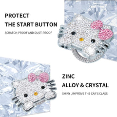 Pangpai crystal rhinestone car interior decal adds shine and guards the ignition area.