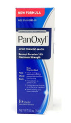 PanOxyl Acne Foaming Wash bottle showcases rich lather for clear pores.