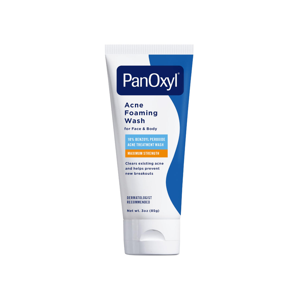 PanOxyl bottle pour action demonstrates easy application for quick cleansing.