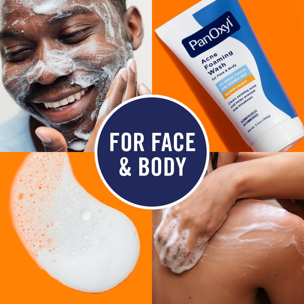 PanOxyl label close-up highlights 10% benzoyl peroxide potency.