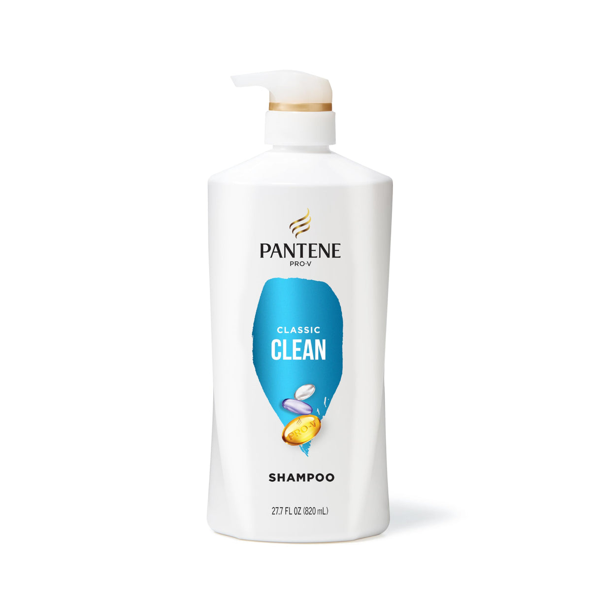 Pantene Classic Clean bottle front view highlighting nourishing formula