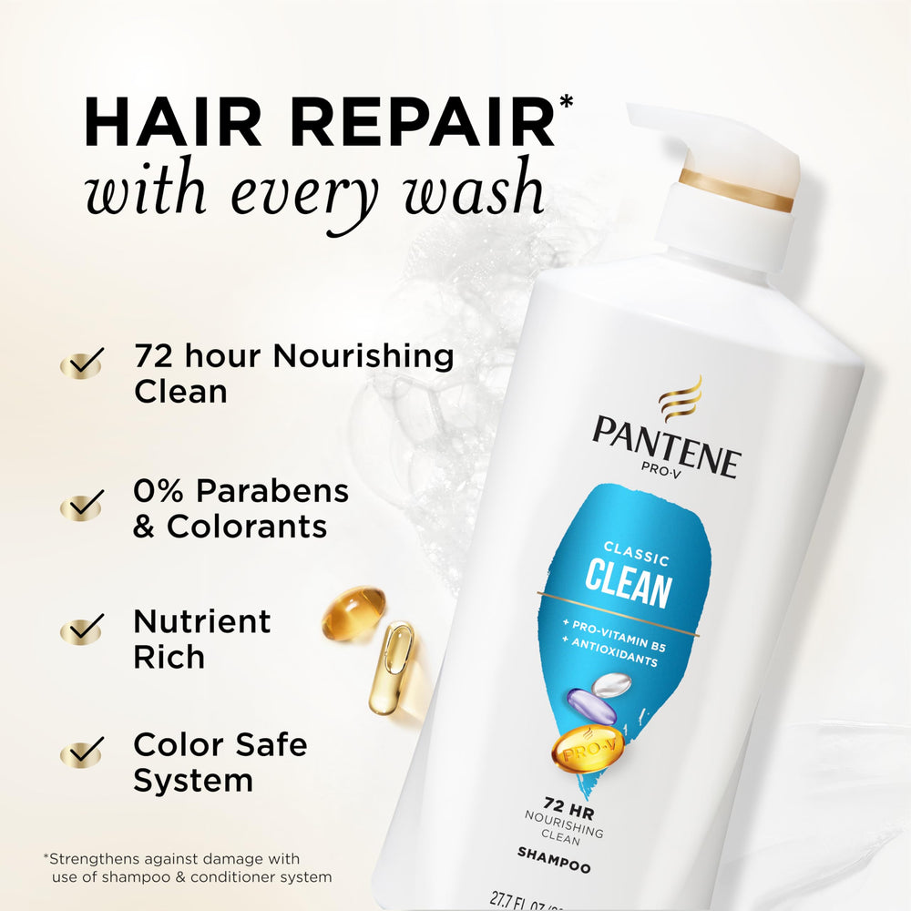 Pantene Classic Clean foam lather close-up showing rich cleansing
