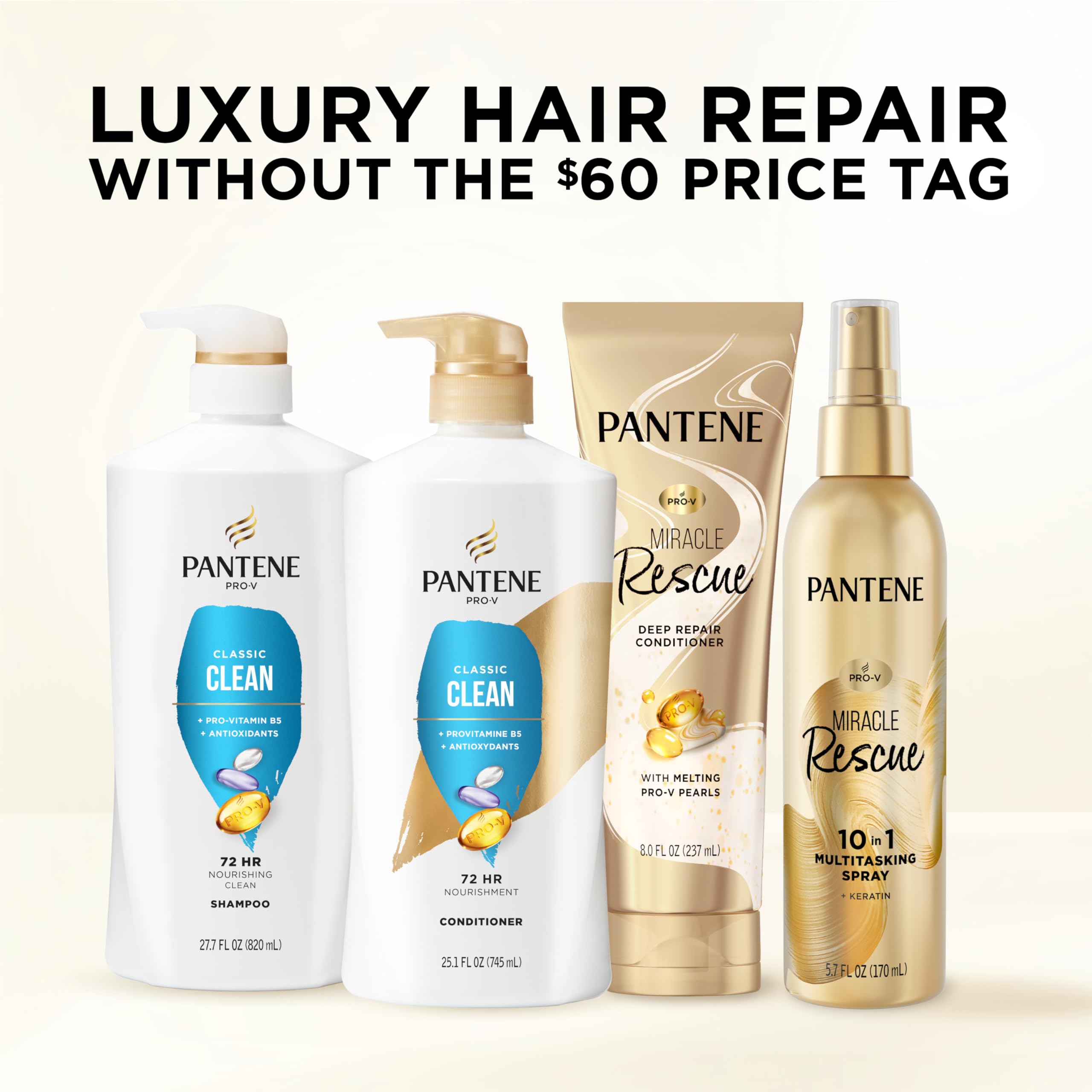 Lather forming during Pantene Classic Clean shampoo use.