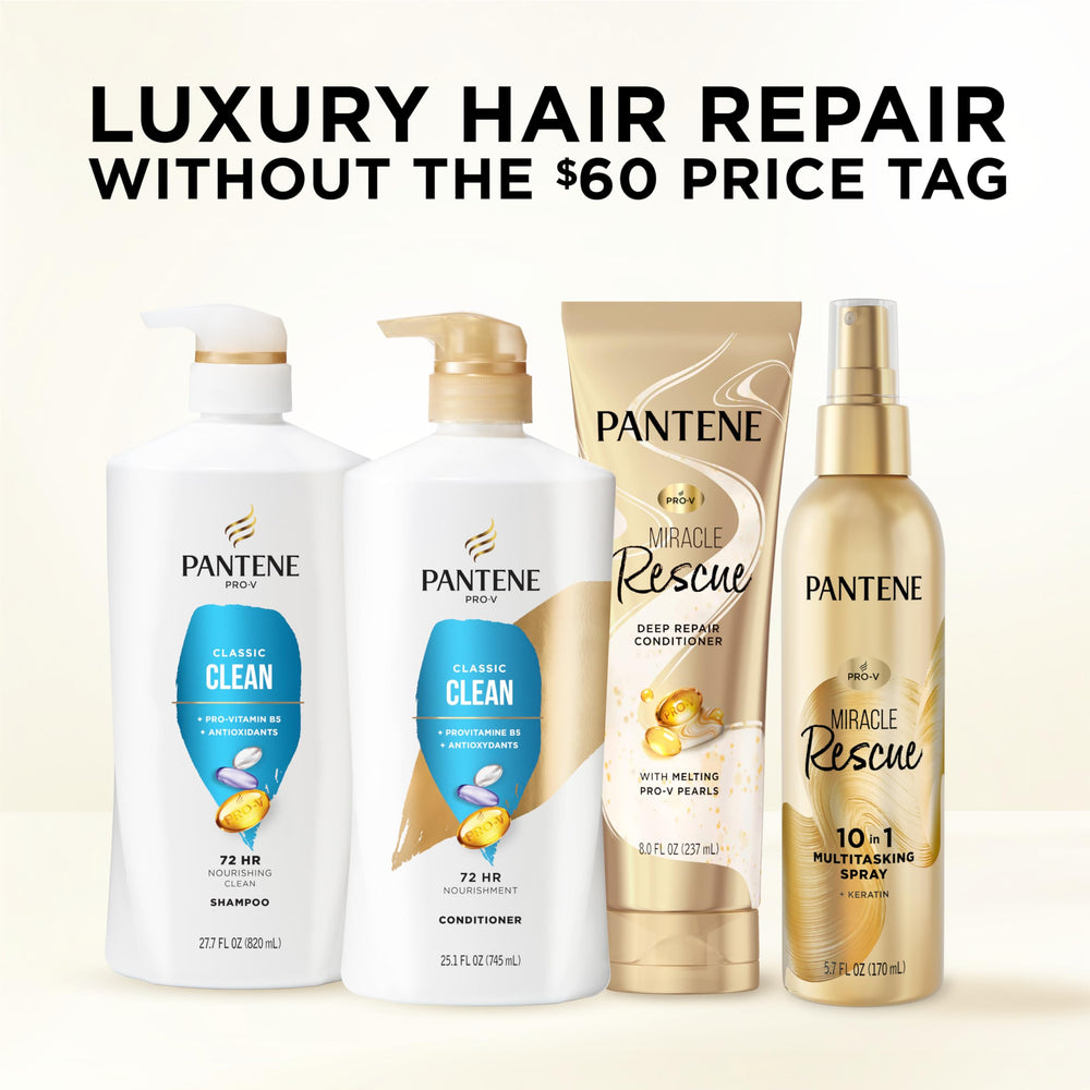 Lather forming during Pantene Classic Clean shampoo use.
