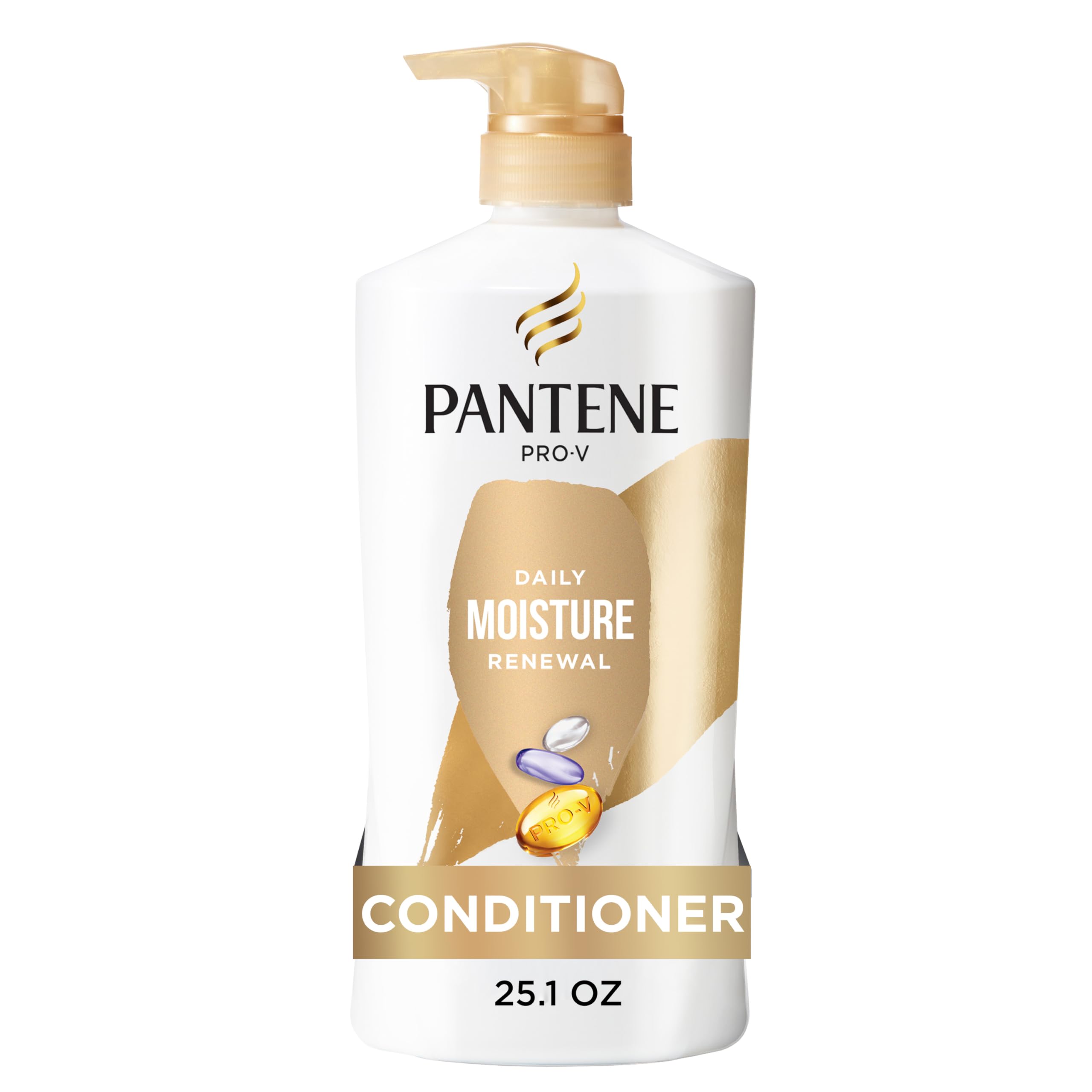 Pantene Daily Moisture Renewal conditioner bottle front view highlighting 72-hour hydration