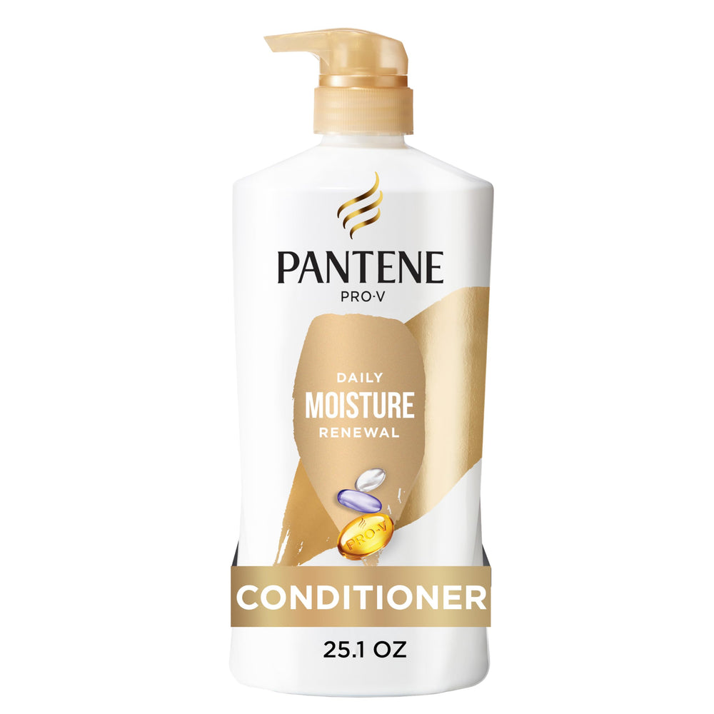 Pantene Daily Moisture Renewal conditioner bottle front view highlighting 72-hour hydration