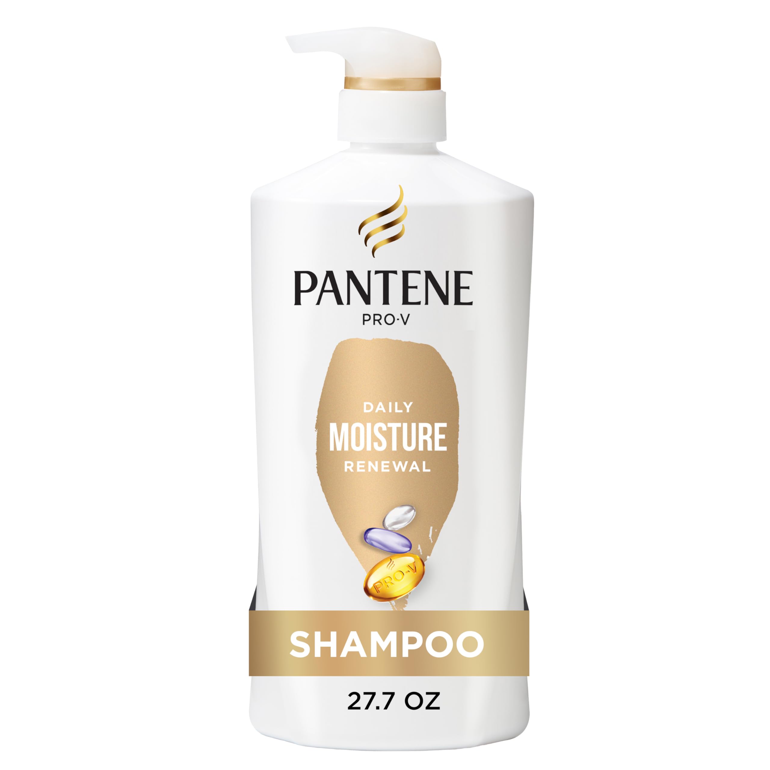 Pantene Daily Moisture Renewal Shampoo bottle delivering rich hydration.