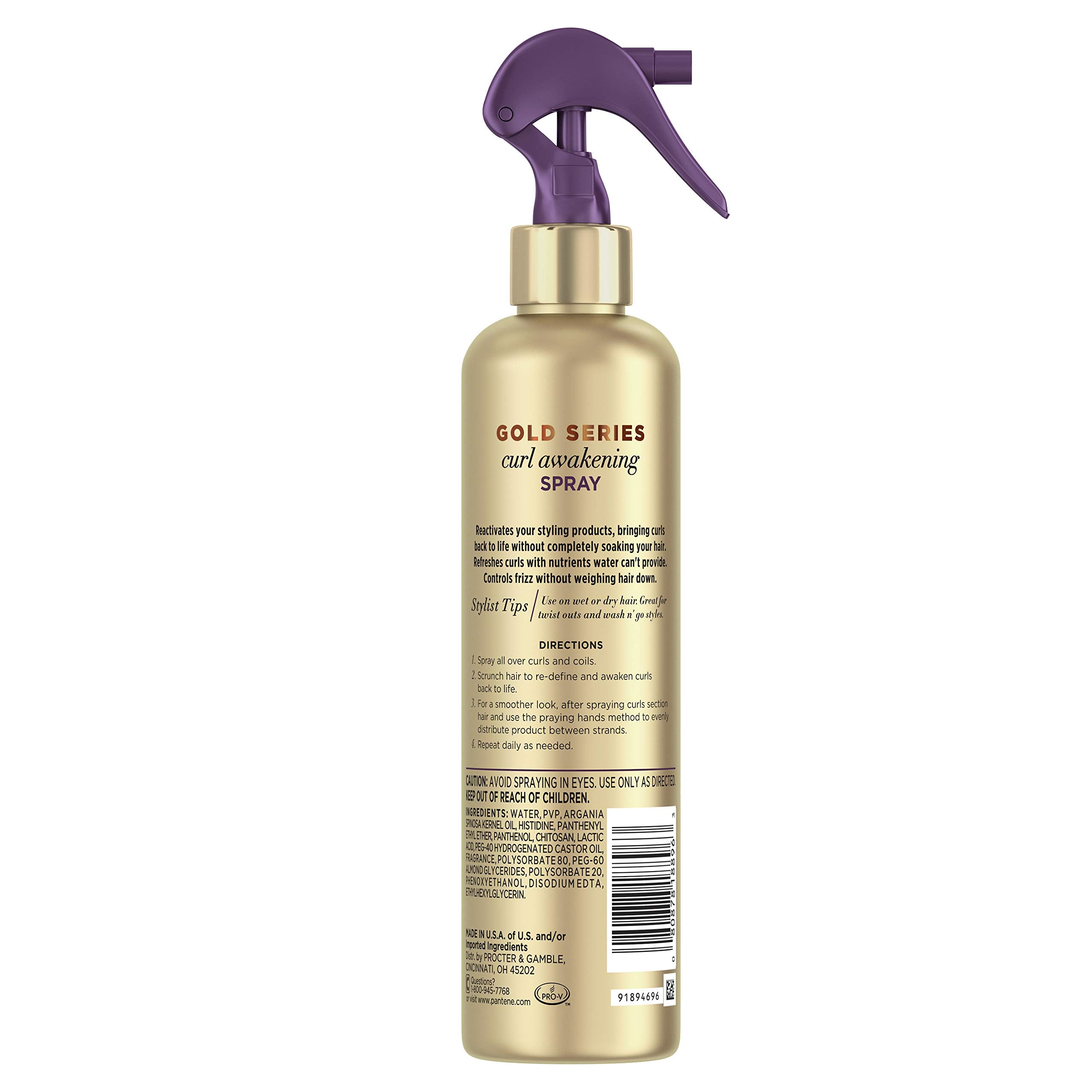 Pantene Gold Series Argan Oil infusion defines curls without weighing hair down.