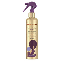 Pantene Gold Series Curl Awakening Spray bottle refreshing curls with argan oil.
