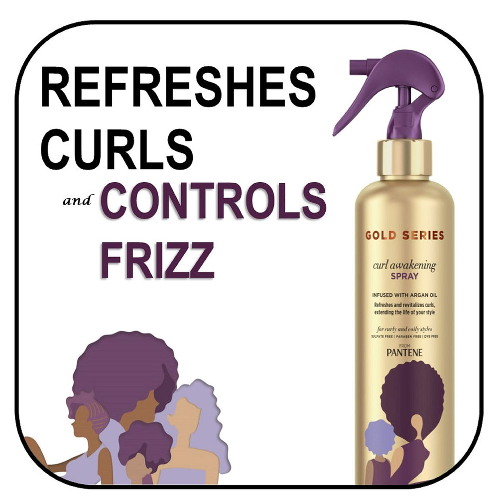 Pantene Gold Series lightweight frizz control keeps curls bouncy and clean.